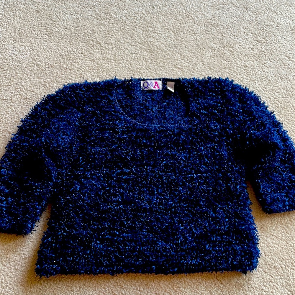Vintage blue fuzzy sweater